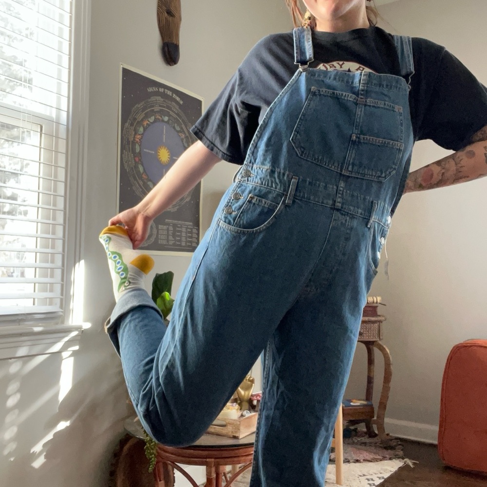 Free People denim overalls